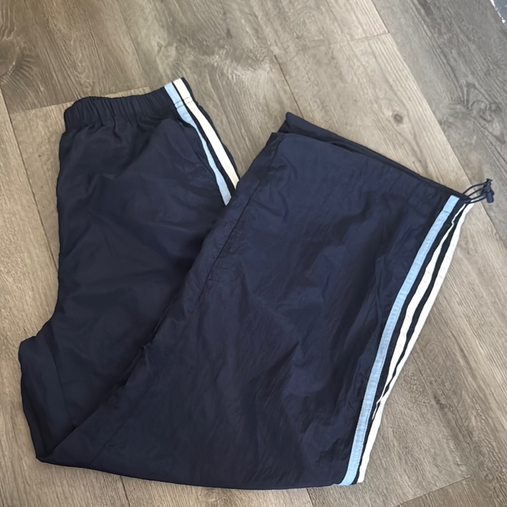 Navy Track Pants with Stripes